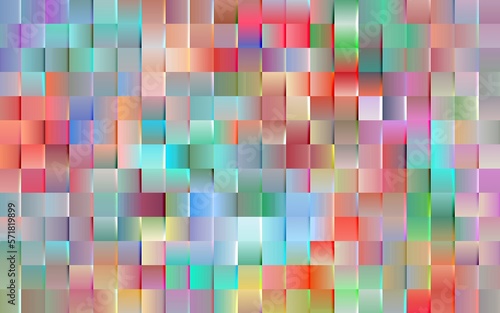Colorful background with 3D cube patterns. Colorful abstract mosaic squares. Colorful background design. Suitable for presentation, template, card, book cover, poster, website, etc.