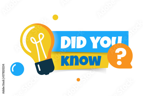 did you know with light bulb and question mark flat design colorful vector paper cut style