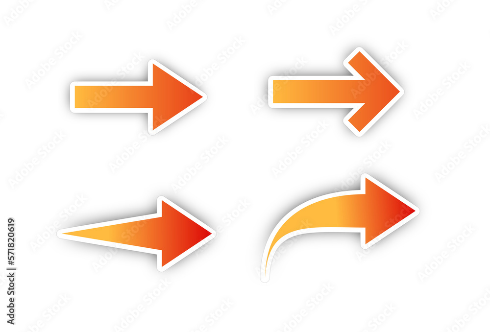 Orange Sticker Arrow