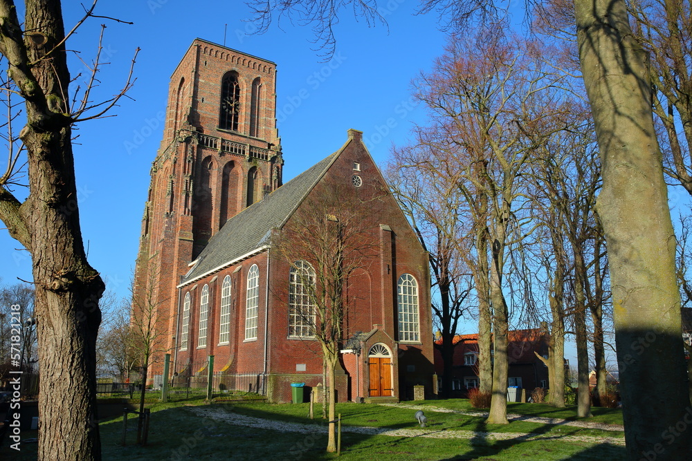 The Kerk van Ransdorp (church of Ransdorp) in the village of Ransdorp, North Holland, Netherlands, located near Amsterdam