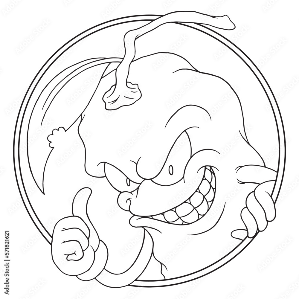 coloring illustration of smiling evil chili mascot coloring illustration of smiling evil chili mascot