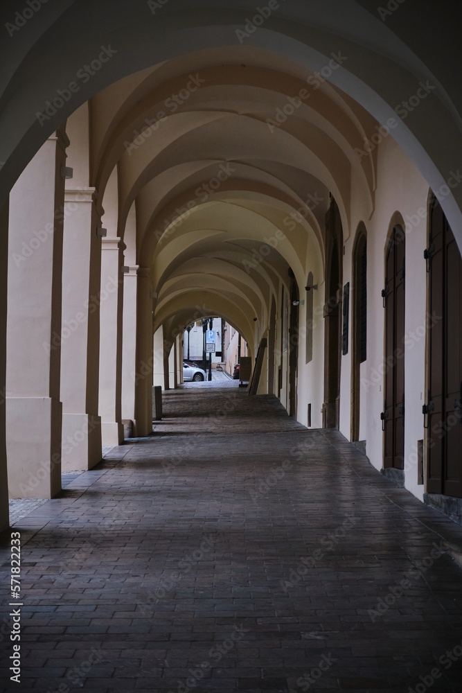 Arched passage tunnel Perspective Hallway