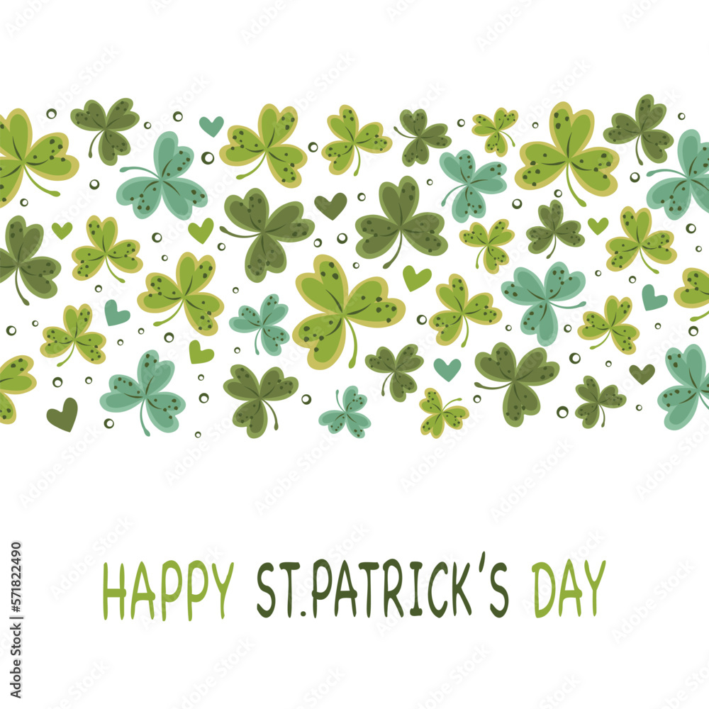 light st patricks day banner in clover leaves and hearts light st patricks day banner in clover leaves and hearts