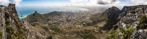 Cape Town (South Africa) view from Table Mountain at a sunny day