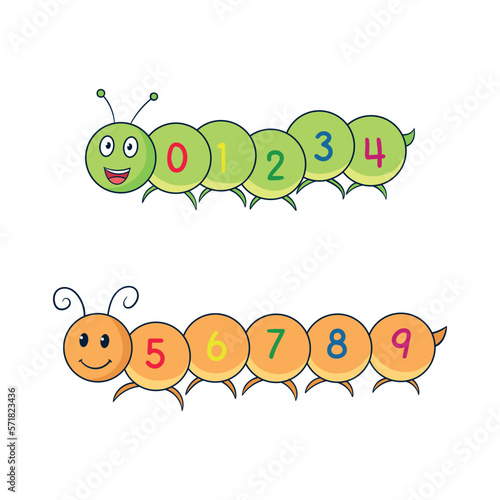 learn the numbers on the caterpillar body