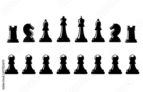 Icon set Simple, from chess illustrator vector chess player can be edited