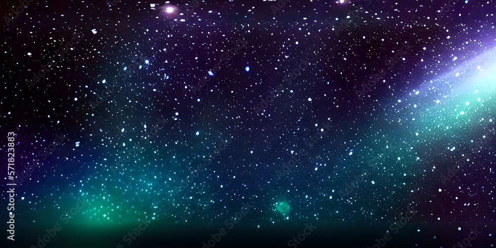 Obraz premium abstract dark background with glow glitter, galaxy space concept, copy space for text, illustration, Generative, AI