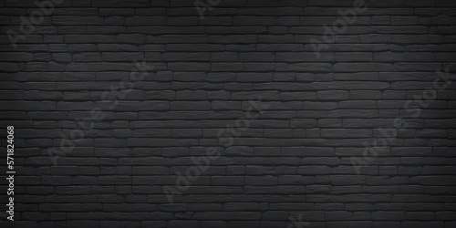 black brick wall background, illustration, Generative, AI