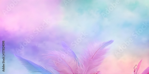 abstract colorful feather o...