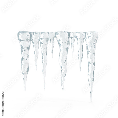 Fotografia icicles on a white background