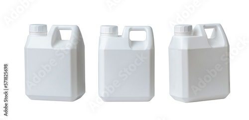 White plastic canister isolated on white background. © Boxyray