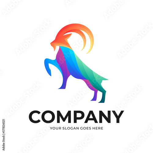 Colorful Deer logo concept designs template