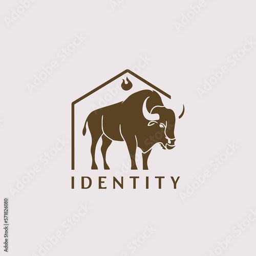 House Of Buffalo Grill Logo Design Vector