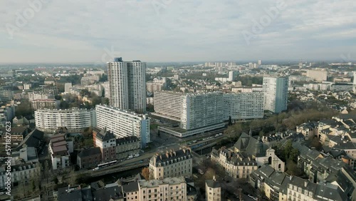 Wallpaper Mural Horizons towers residential neighborhood and urbanscape, Rennes, France. Aerial sideway Torontodigital.ca