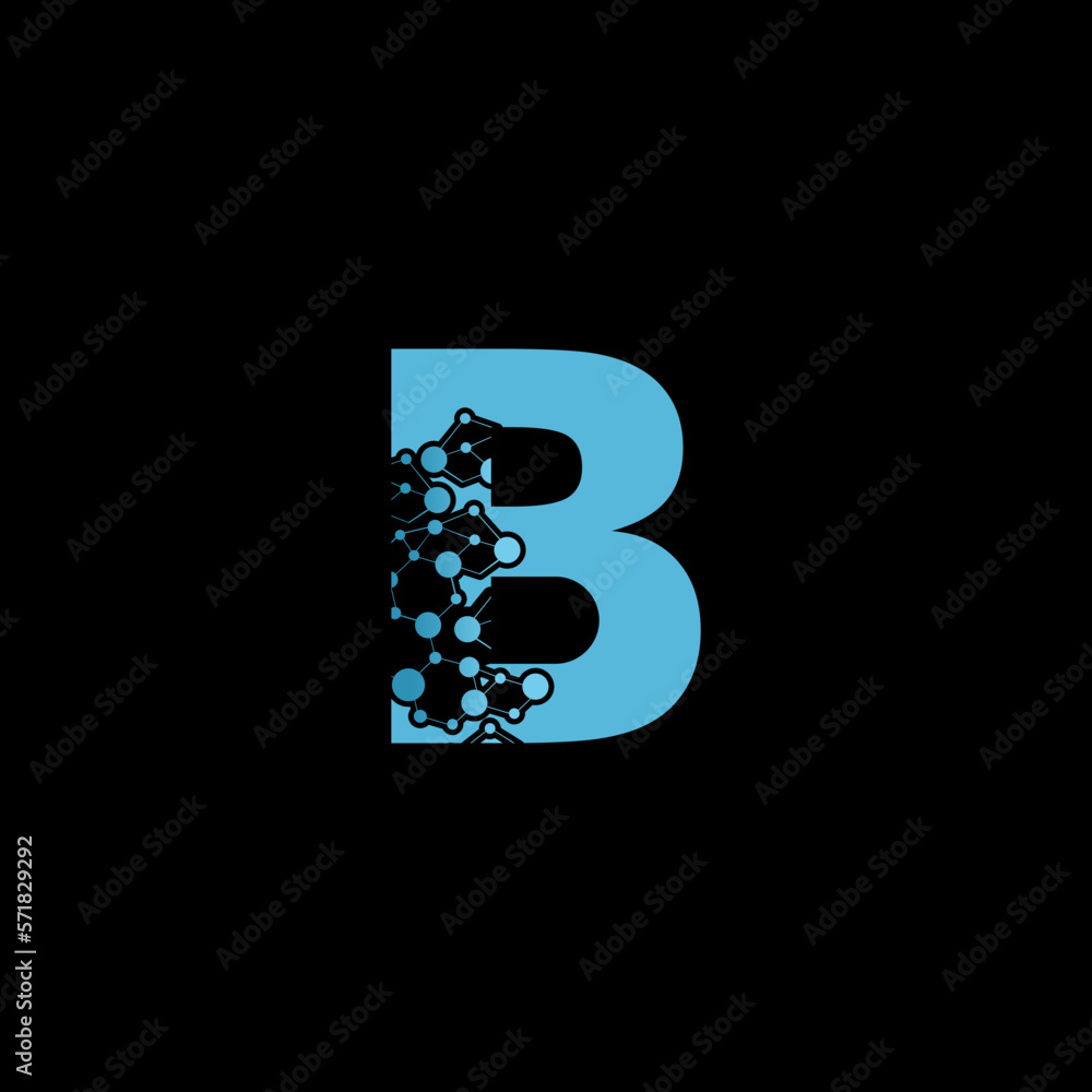 modern Initial letter B logo vector, technology logo