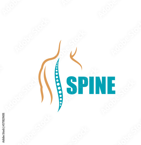 Spine icon, vector emblem for medicine clinic