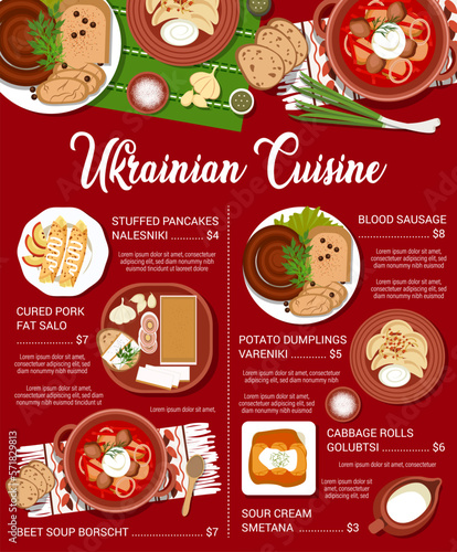 Ukrainian cuisine meals menu of traditional dishes