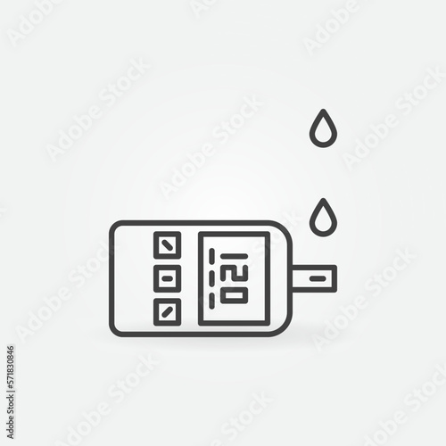 Glucose Meter vector concept outline icon or symbol
