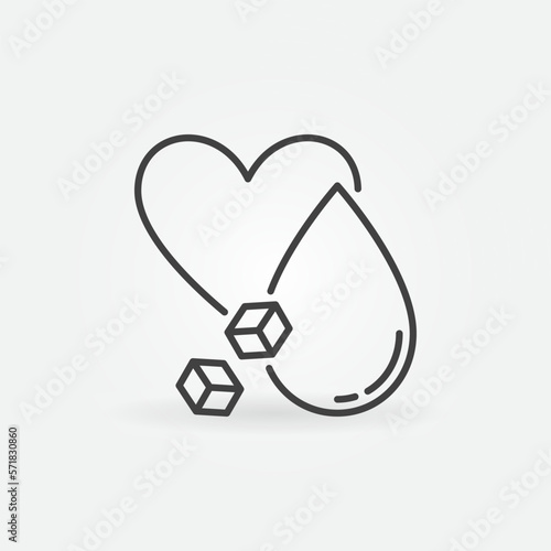 Glucose in Blood vector concept icon in thin line style