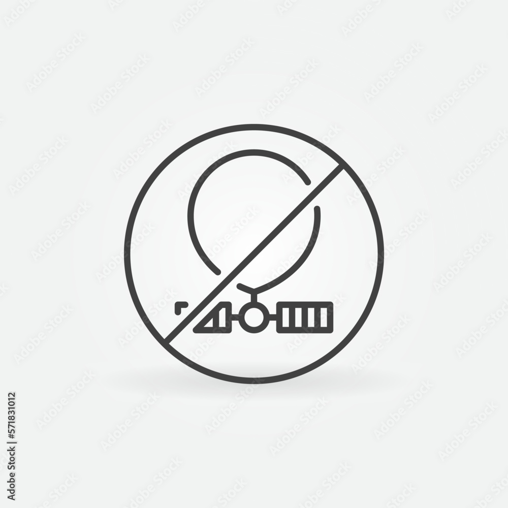 Radiosonde Forbidden vector Weather Balloon Ban concept thin line icon Radiosonde Forbidden vector Weather Balloon Ban concept thin line icon