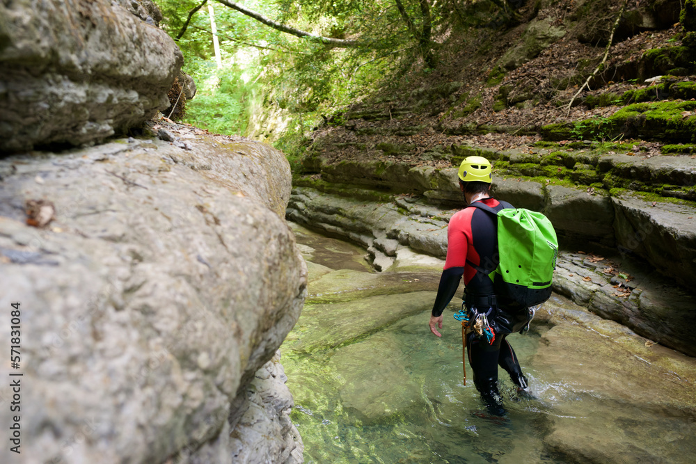 Canyoning Furco Canyon in Pyrenees. Canyoning Furco Canyon in Pyrenees.
