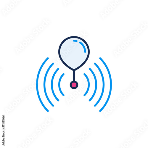 Signal from Weather Balloon vector colored concept icon