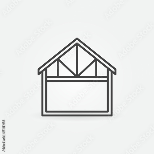 Roof Truss System vector concept thin line icon