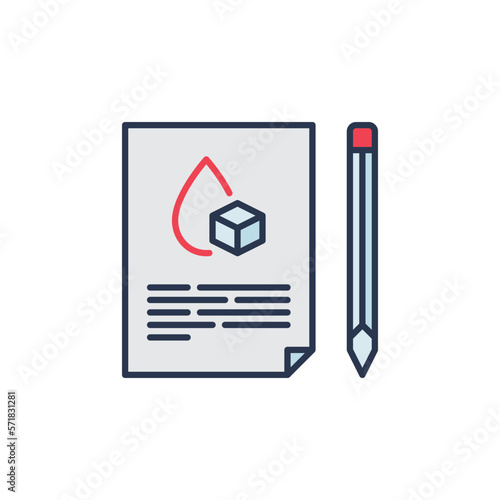 Sugar in Blood Test vector Diabetes Analysis concept colored icon