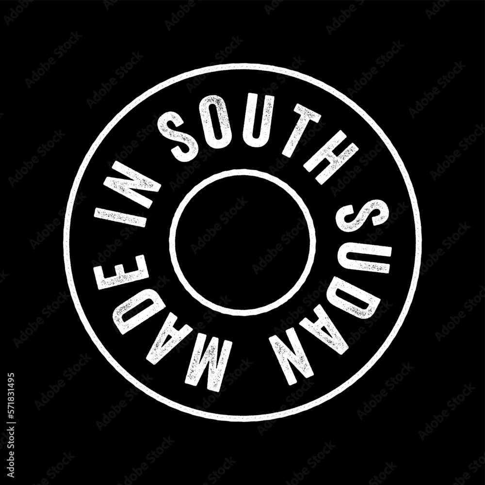 Made in South Sudan text emblem stamp, concept background Made in South Sudan text emblem stamp, concept background