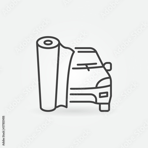 Vehicle Wrapping vector Vinyl Film concept line icon or sign