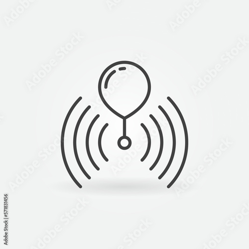 Weather Balloon or Radiosonde vector concept line icon or symbol