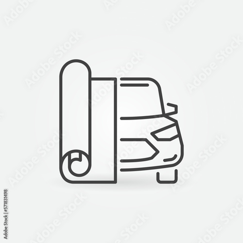 Vehicle Wrap vector Vinyl Wrapping concept outline icon