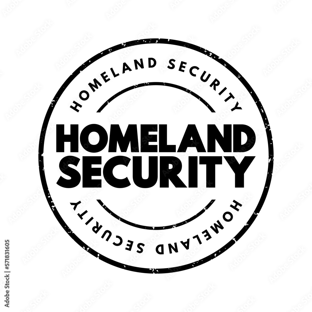 Homeland Security - executive department responsible for public security, text concept background