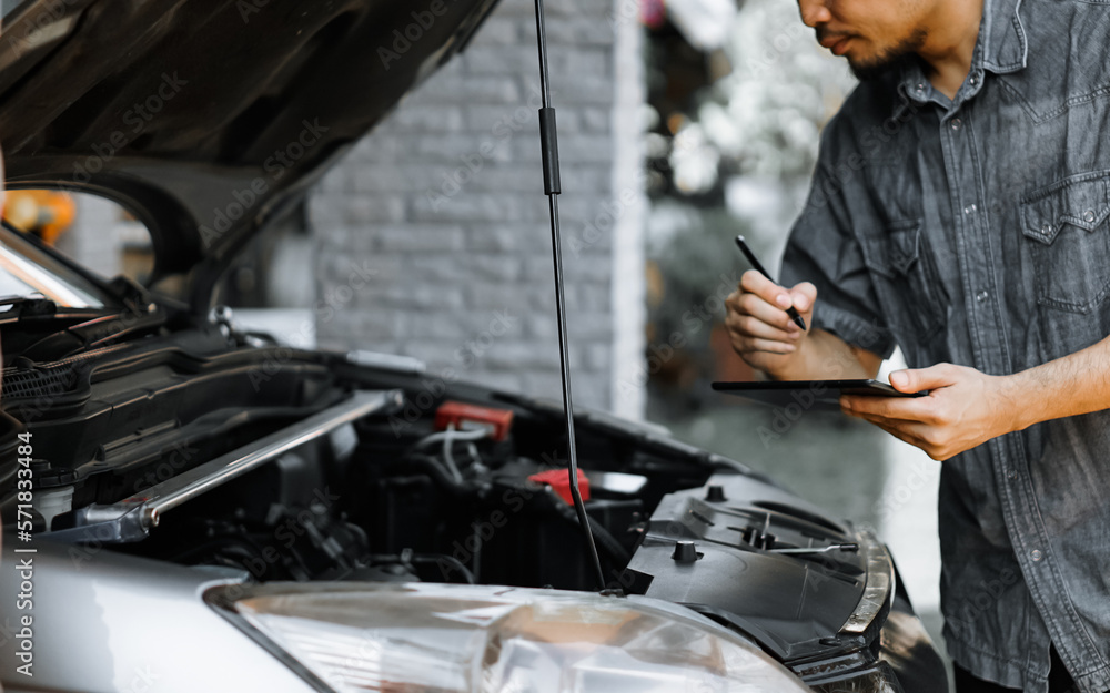 custom made wallpaper toronto digitalAuto mechanic working in garage. Repair service.
