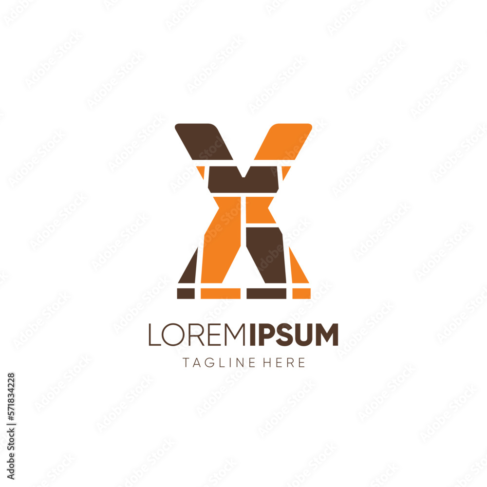 Fototapeta premium Letter Initial X Flooring Logo Design Vector Icon Graphic Emblem Illustration