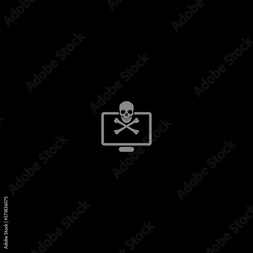 Hacker criminal security internet icon isolated on dark background