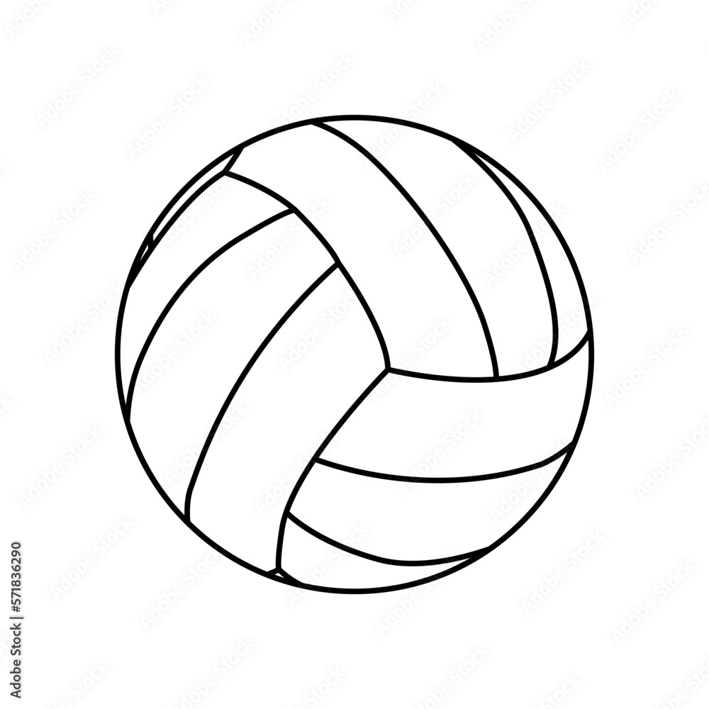 Volleyball ball icon. linear style icon isolated on white background. Vector illustration.
