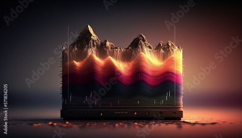 A seismograph registers vibrations created by seismic waves. Futuristic Concept. Generative AI photo