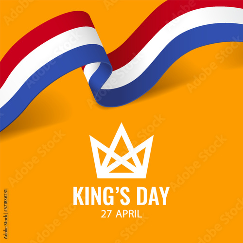 Vector illustration on the theme King's Day in Amsterdam
