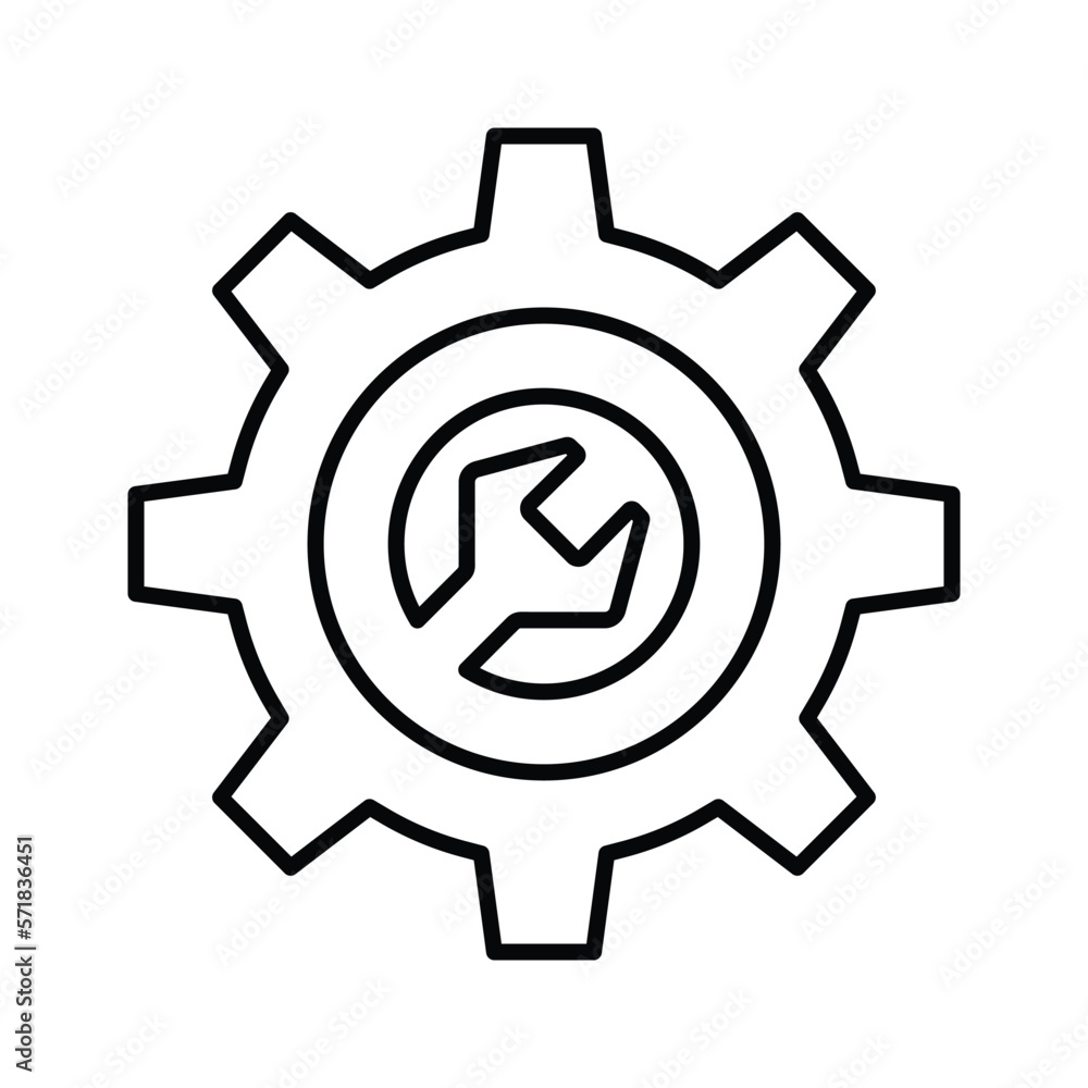 Settings icon. Vector illustration. Outline symbol.
Settings icon. Vector illustration. Outline symbol.