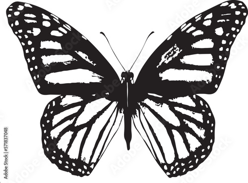 black butterfly drawing, wall art, painting, t-shirt print, vector, eps file