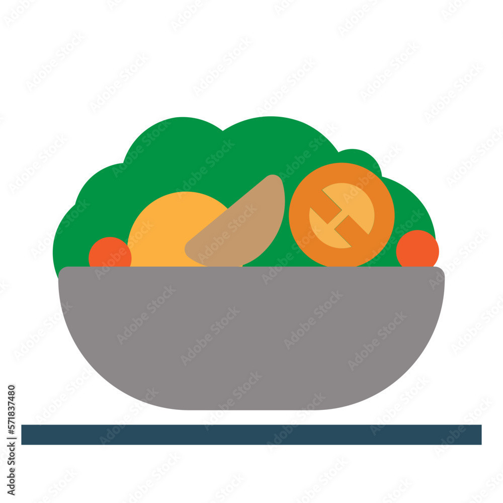 Fototapeta premium Salad Flat Icon
