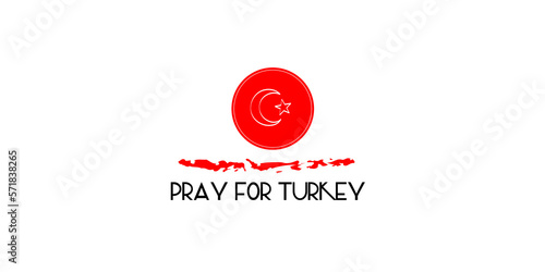 Banner to support and show solidarity with the Turkish people for the earthquake. Pray for Turkey. Turkey earthquake brush flag of hand drawn with brush strokes background. Turkey earthquake