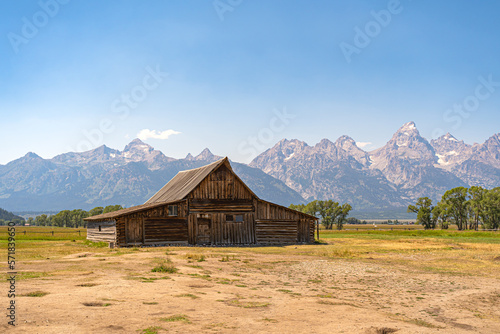 The famous T.A. Moulton Barn on mormon row in Grand Teton National Park. 