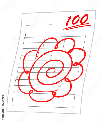 100点満点のテスト用紙