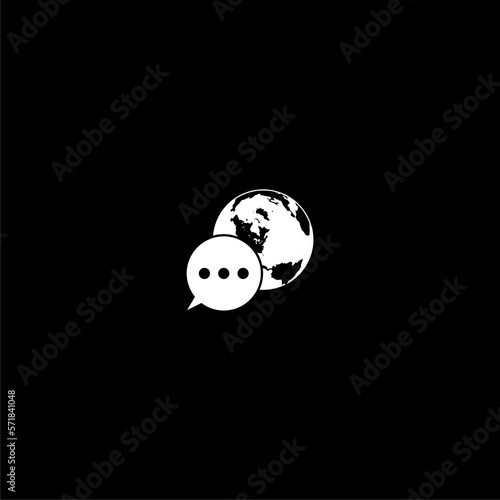 Global Speak Logo template icon isolated on dark background