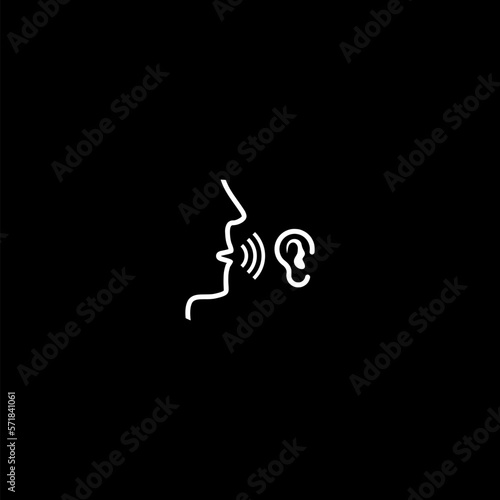 Active listening icon isolated on dark background