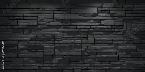 black brick wall background  illustration  Generative  AI