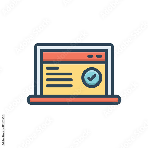 Color illustration icon for completing