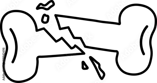 Bone fracture vector icon. Osteoporosis symbol